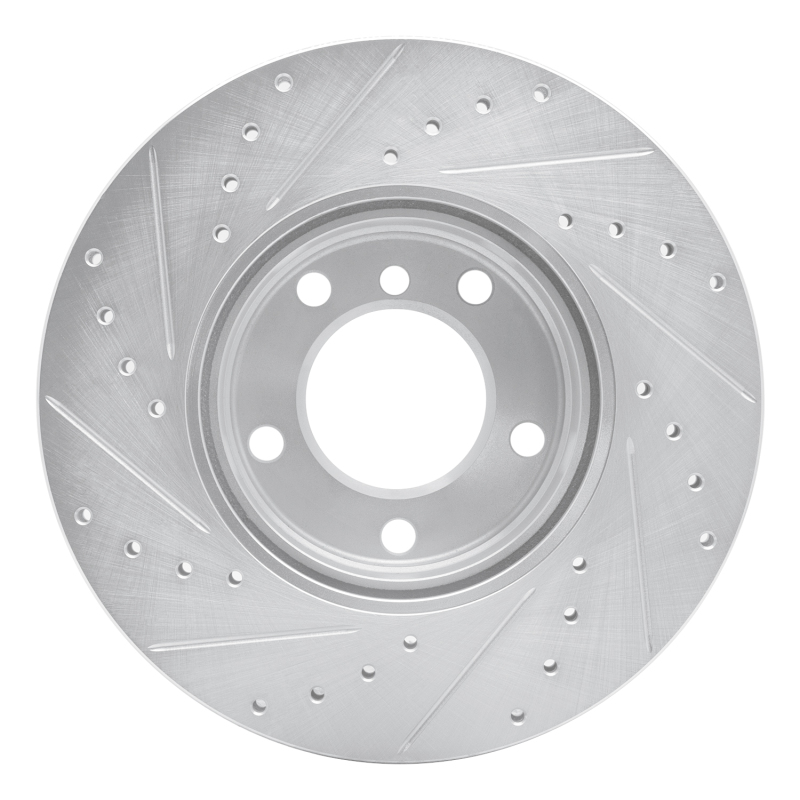 BMW 528I Brake Rotor (1) - Front Right - R1 Concepts - Drilled & Slotted - Silver - `96-`03